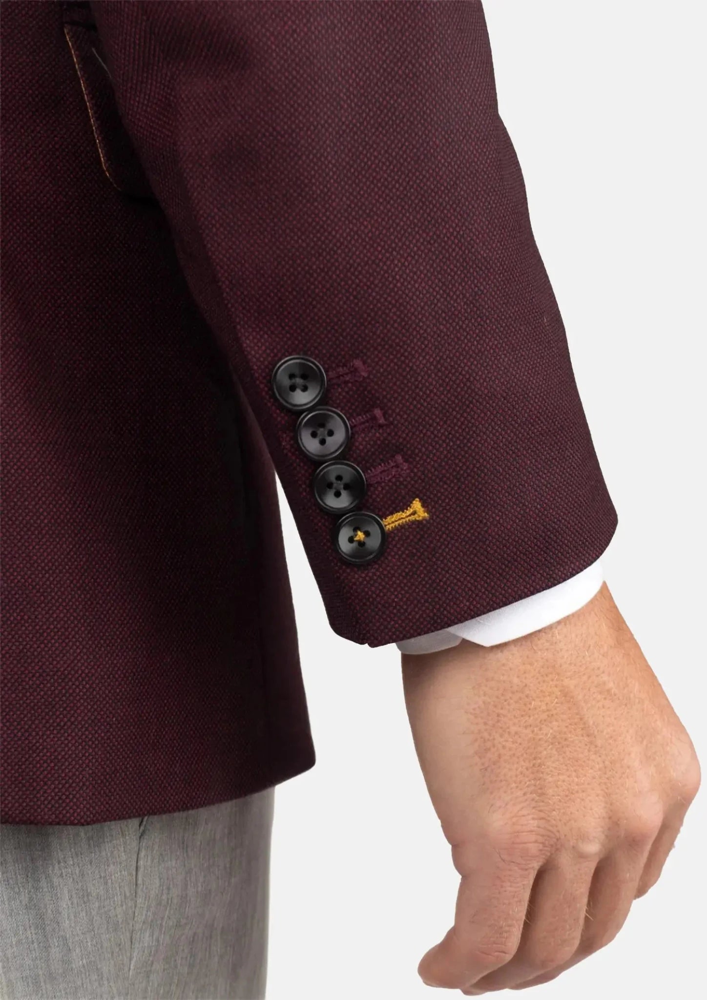 Deep Burgundy Birdseye Jacket - SARTORO727