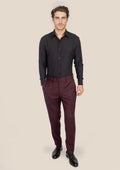 Deep Burgundy Birdseye Pants - SARTORO