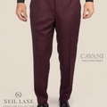 Deep Burgundy Birdseye Pants - SARTORO