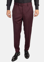 Deep Burgundy Birdseye Pants - SARTORO279