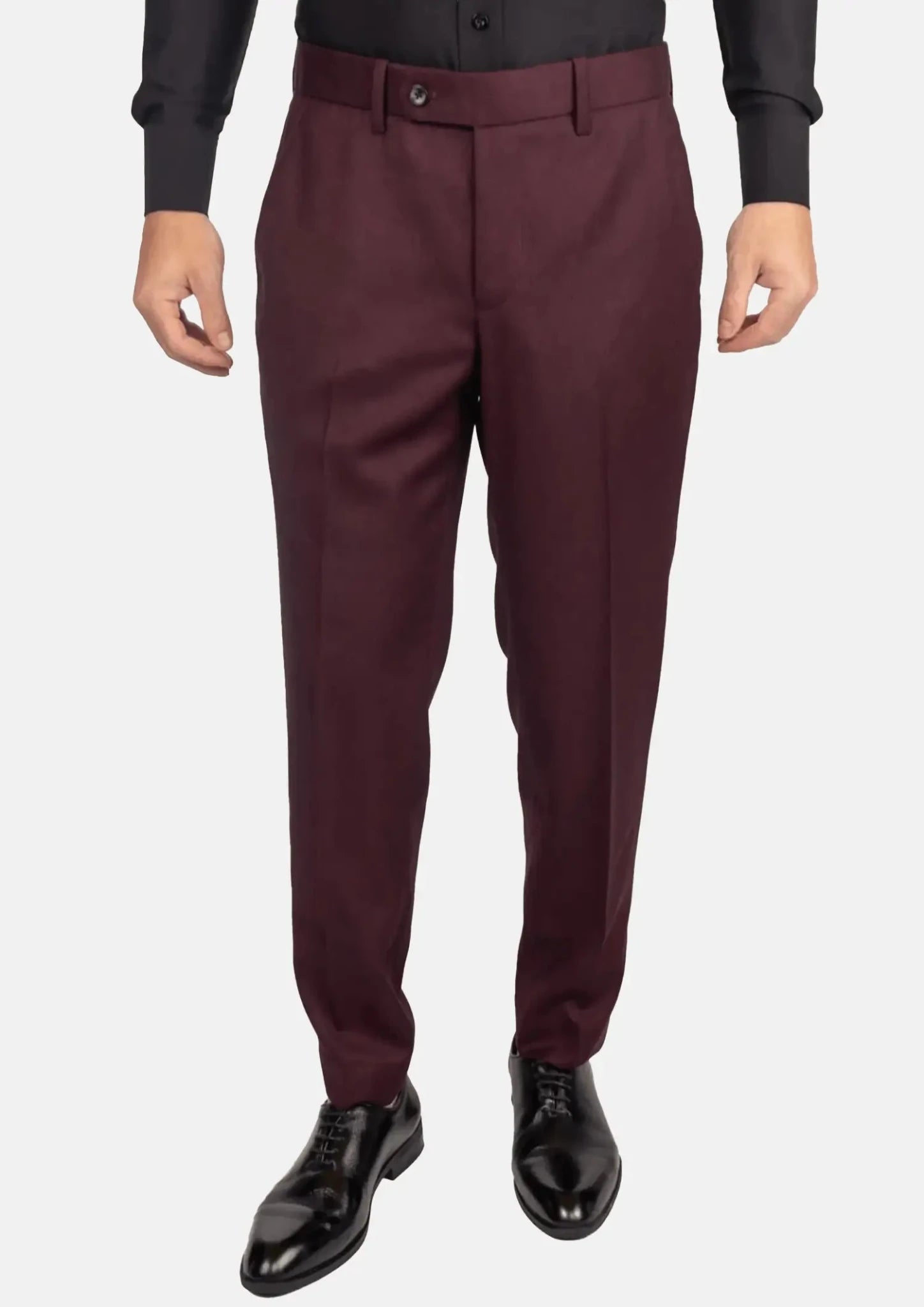 Deep Burgundy Birdseye Pants - SARTORO280