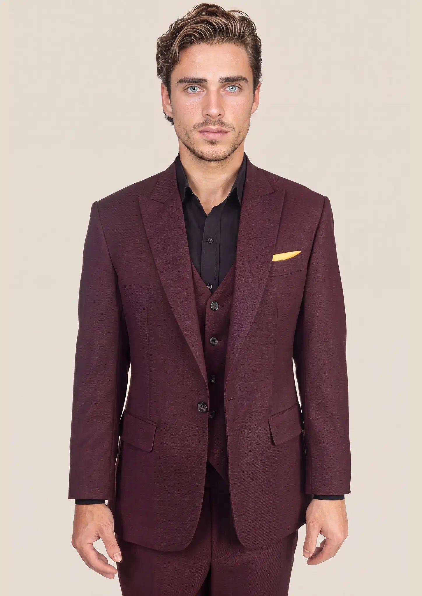 Deep Burgundy Birdseye Suit90
