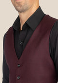 Deep Burgundy Birdseye Vest - SARTORO