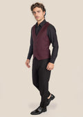 Deep Burgundy Birdseye Vest - SARTORO