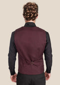 Deep Burgundy Birdseye Vest - SARTORO