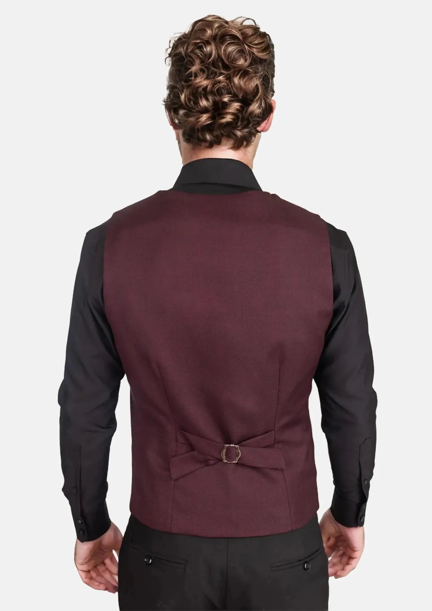 Deep Burgundy Birdseye Vest - SARTORO15