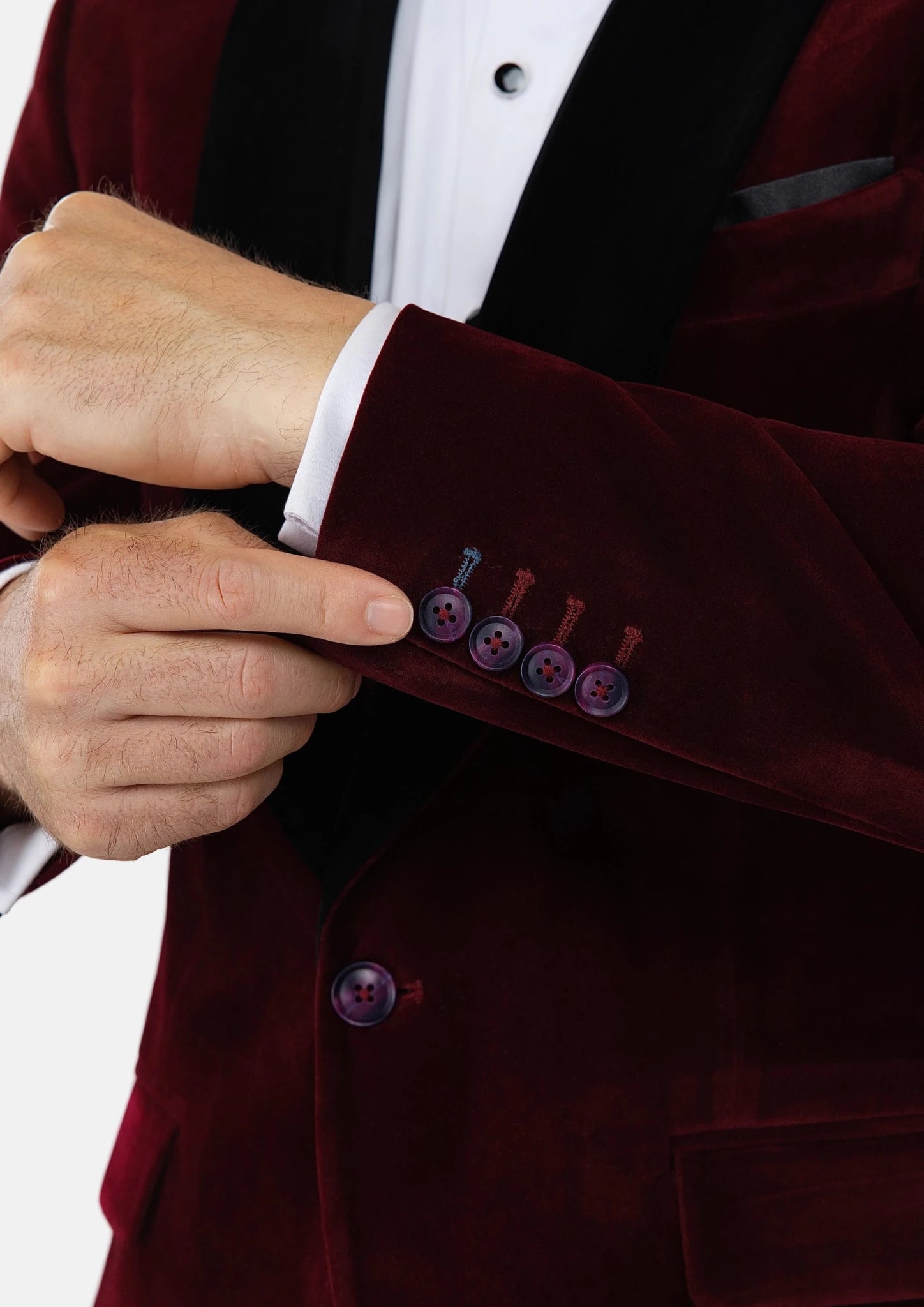 Deep Burgundy Velvet Tuxedo Jacket - SARTORO938
