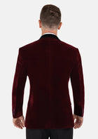 Deep Burgundy Velvet Tuxedo Jacket - SARTORO505