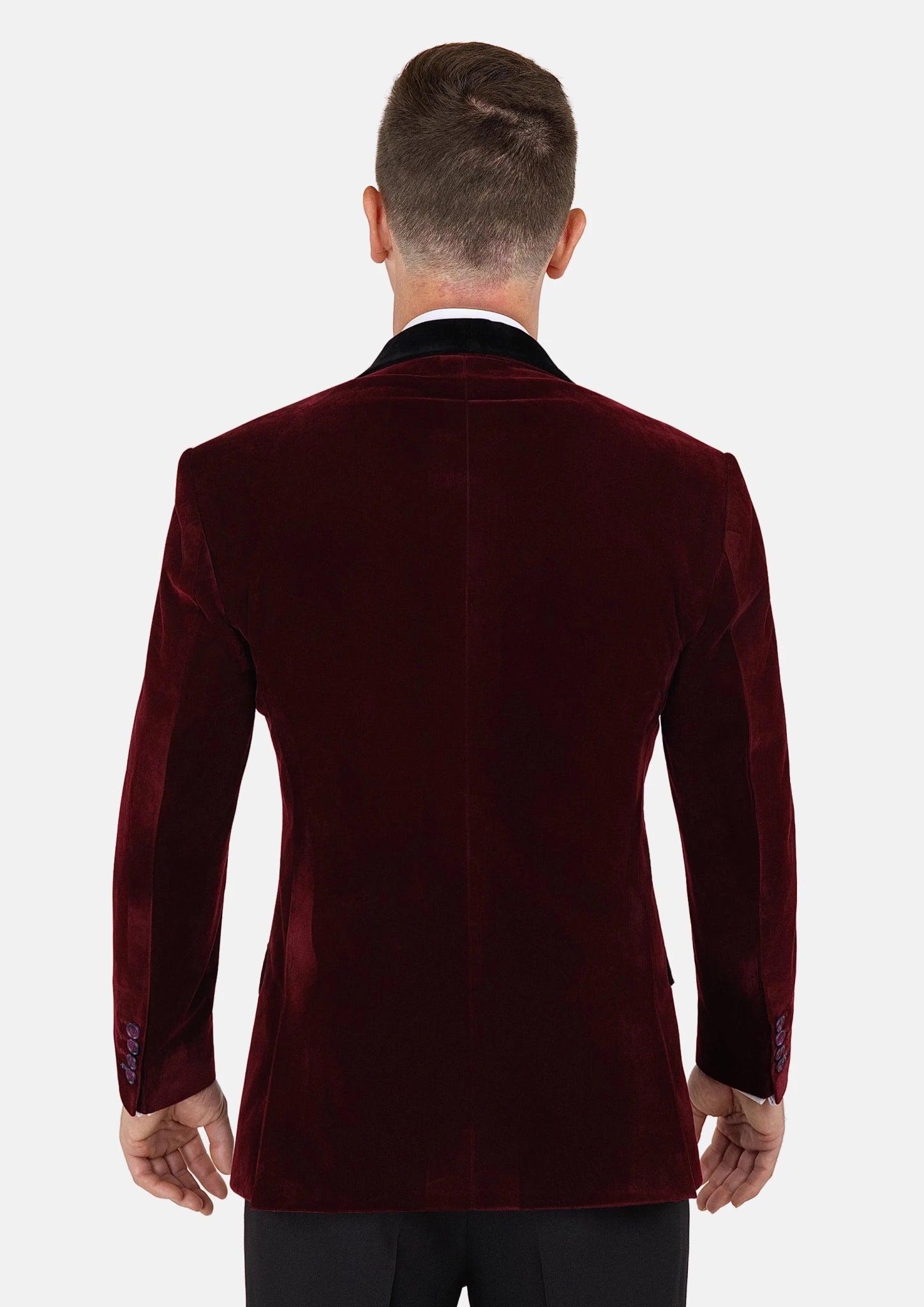 Deep Burgundy Velvet Tuxedo Jacket - SARTORO71