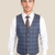 Deep Cobalt Blue Plaid Vest - SARTORO