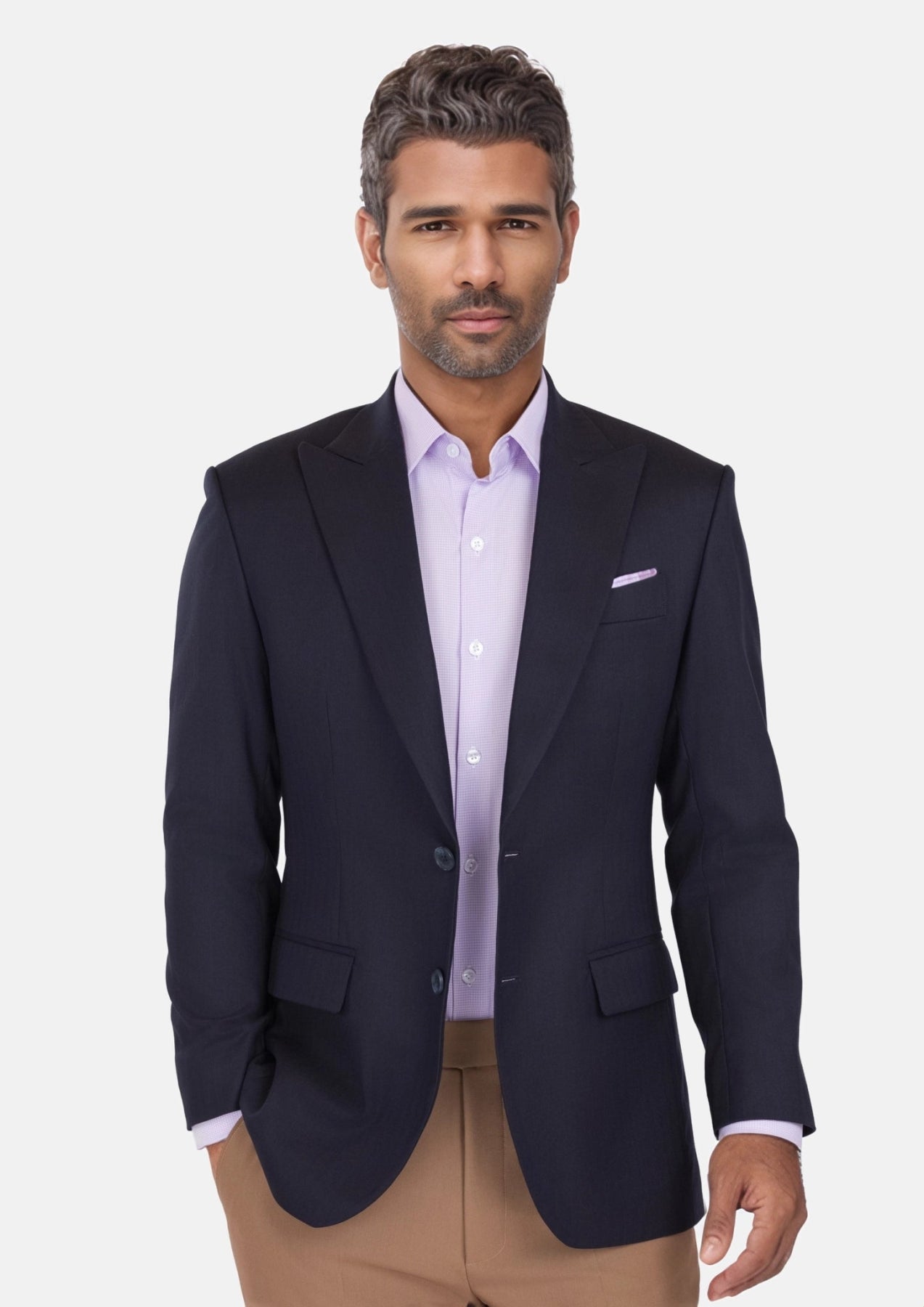 Deep Navy Herringbone Bryant Jacket - SARTORO