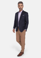 Deep Navy Herringbone Bryant Jacket - SARTORO201