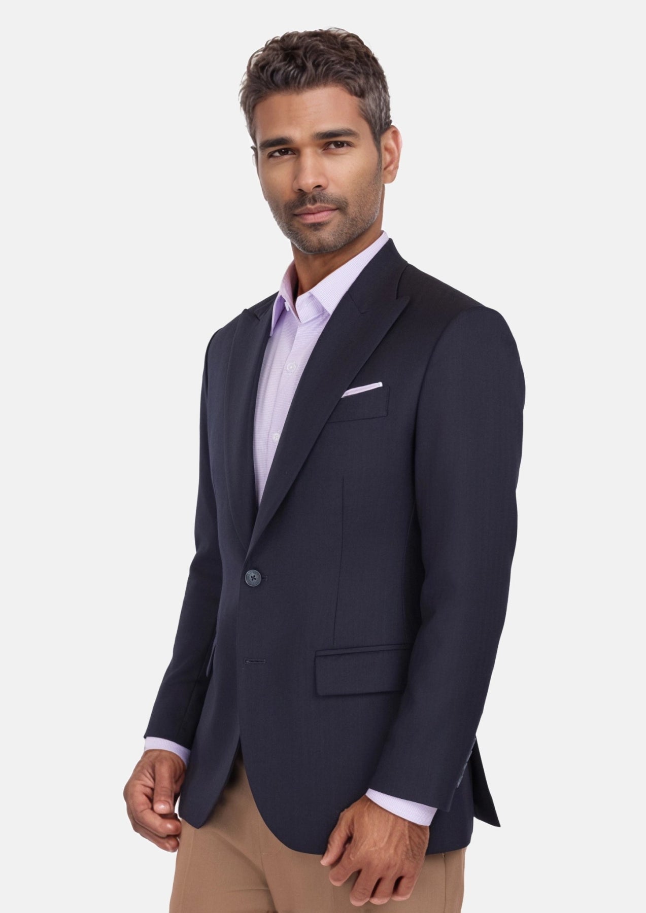 Deep Navy Herringbone Bryant Jacket - SARTORO