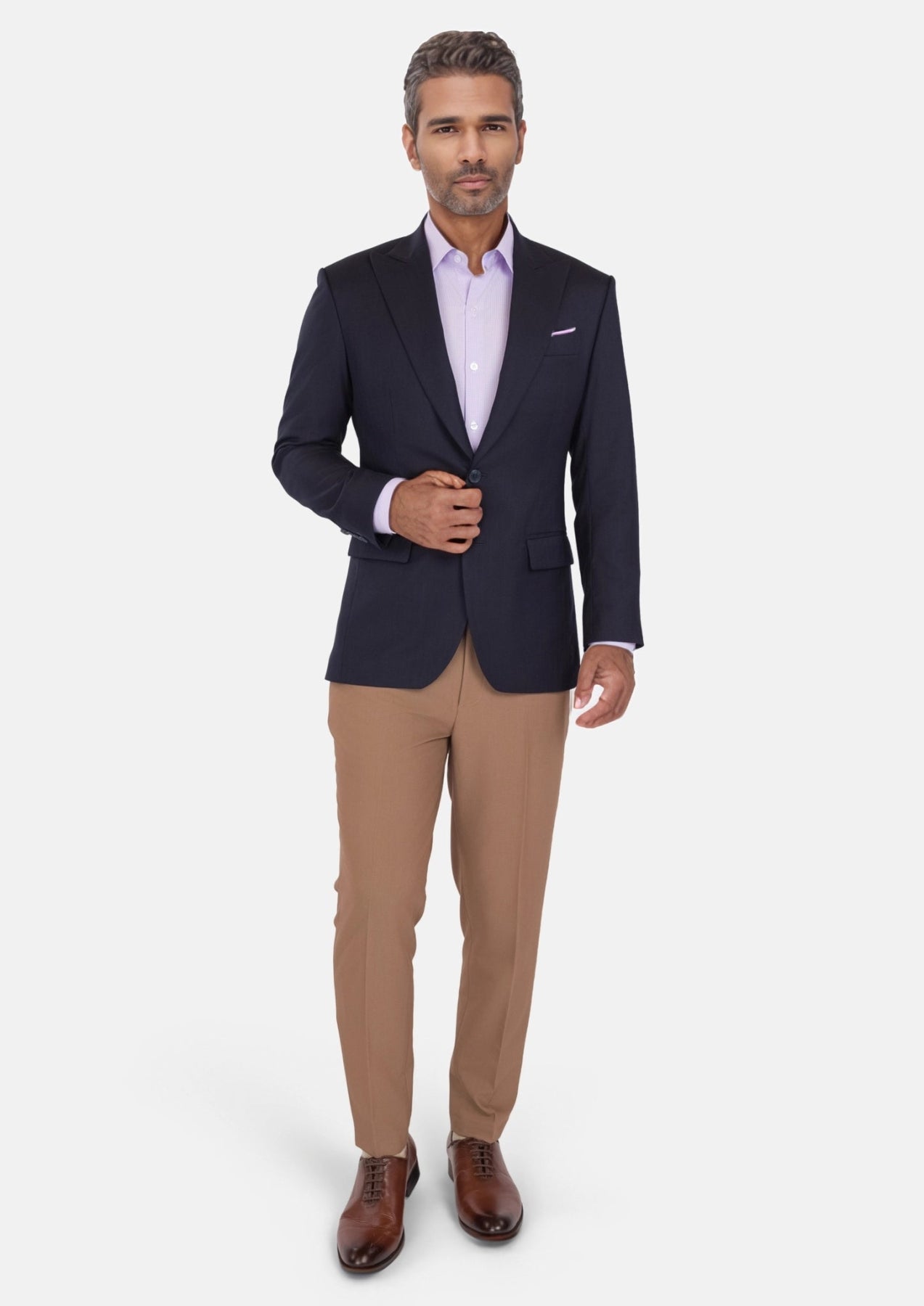 Deep Navy Herringbone Bryant Jacket - SARTORO