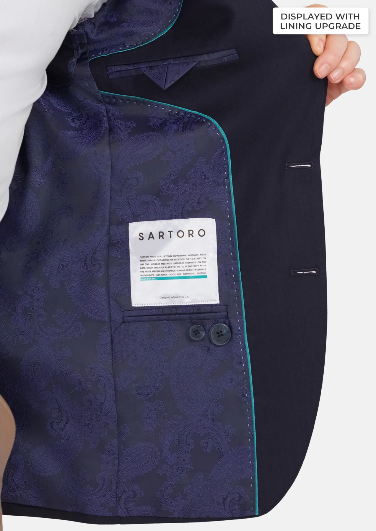 Deep Navy Herringbone Bryant Jacket - SARTORO