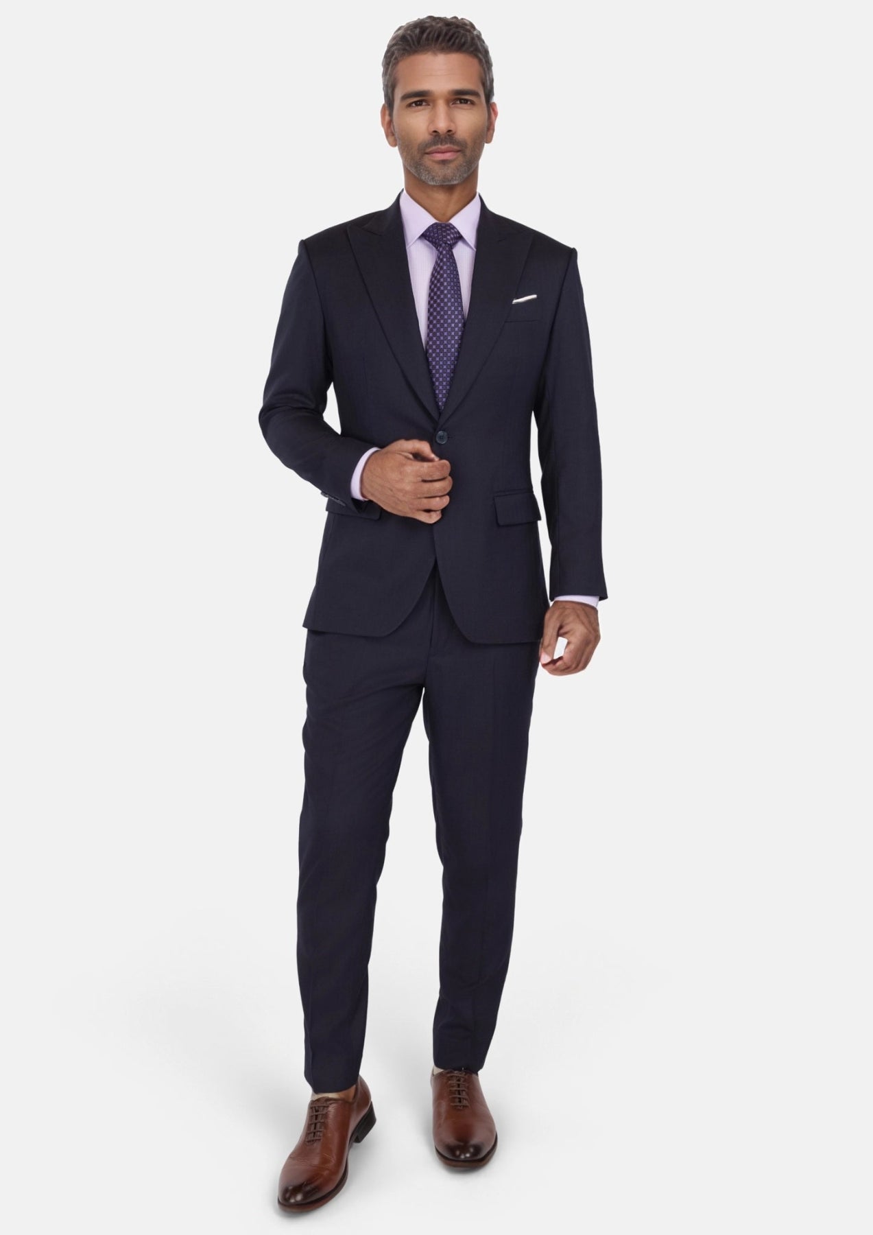 Deep Navy Herringbone Bryant Suit - SARTORO