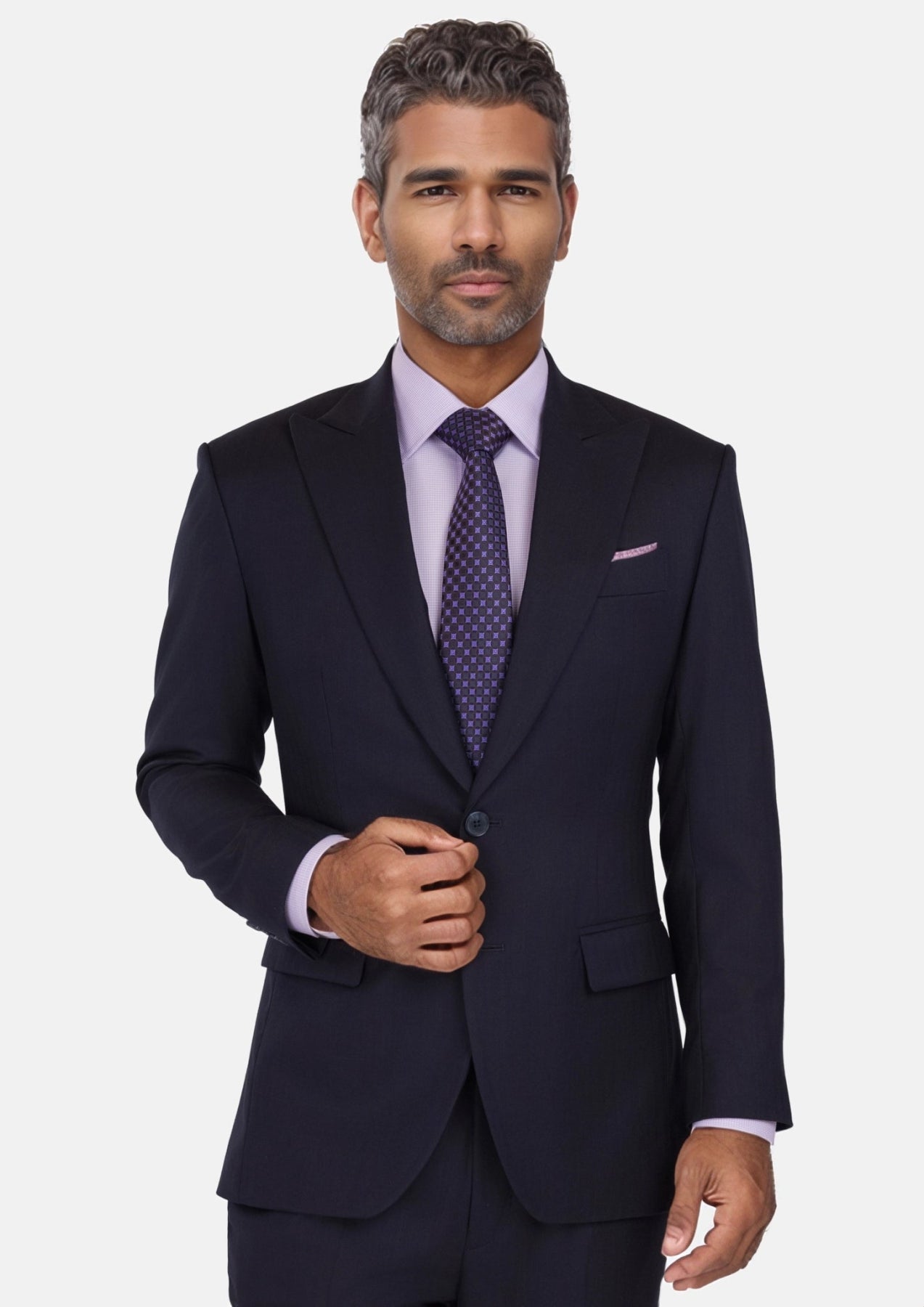 Deep Navy Herringbone Bryant Suit - SARTORO
