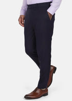 Deep Navy Herringbone Pants - SARTORO395