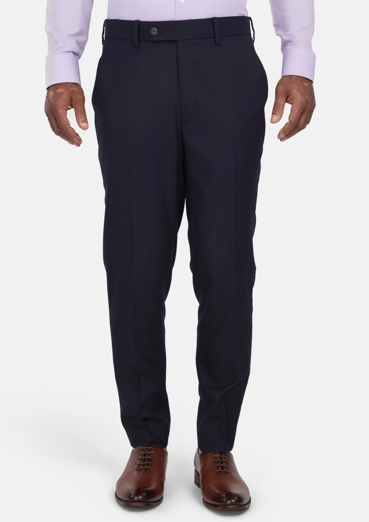 Deep Navy Herringbone Pants - SARTORO