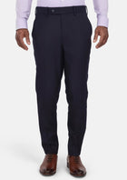 Deep Navy Herringbone Pants - SARTORO75