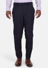 Deep Navy Herringbone Pants - SARTORO
