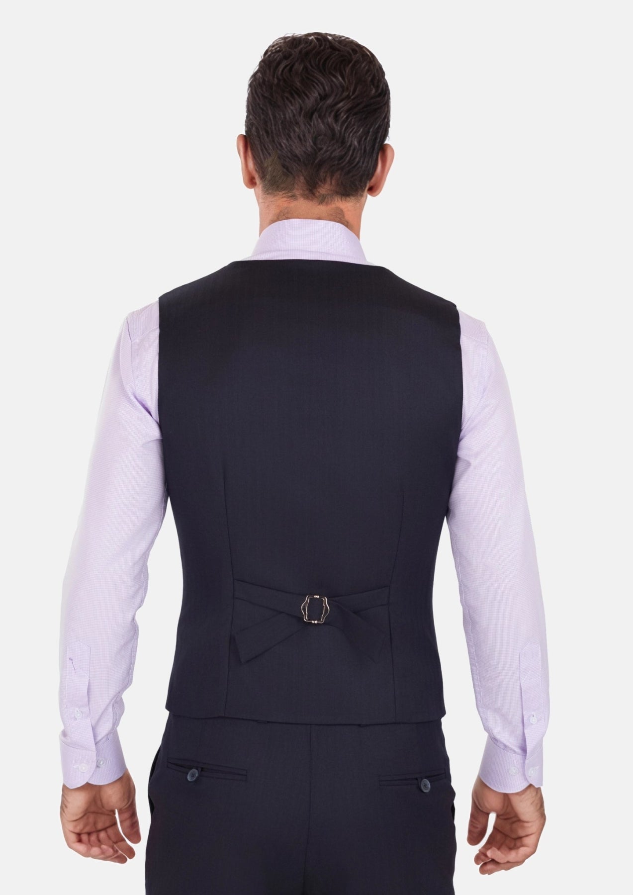 Deep Navy Herringbone Vest - SARTORO