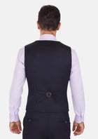 Deep Navy Herringbone Vest - SARTORO929