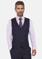 Deep Navy Herringbone Vest - SARTORO296