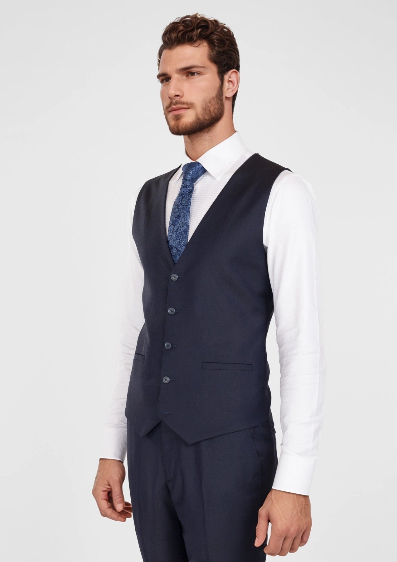 Deep Navy Vest - SARTORO
