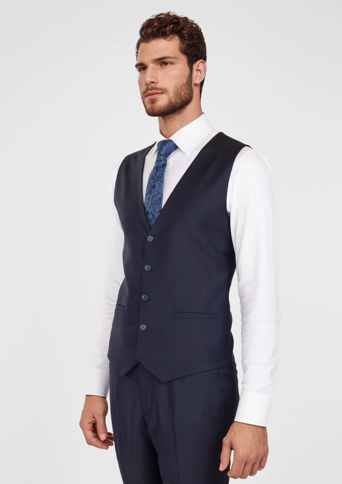 Deep Navy Vest - SARTORO79