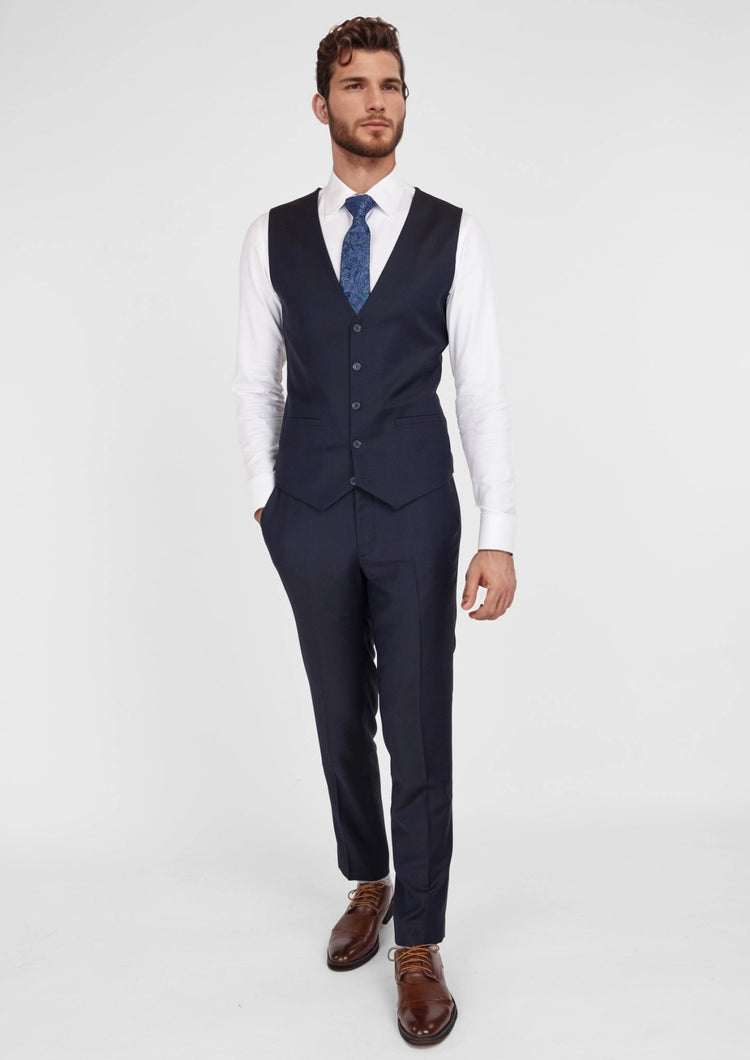 Deep Navy Vest - SARTORO579