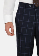 Deep Navy Windowpane Pants - SARTORO523
