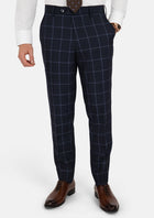 Deep Navy Windowpane Pants - SARTORO230