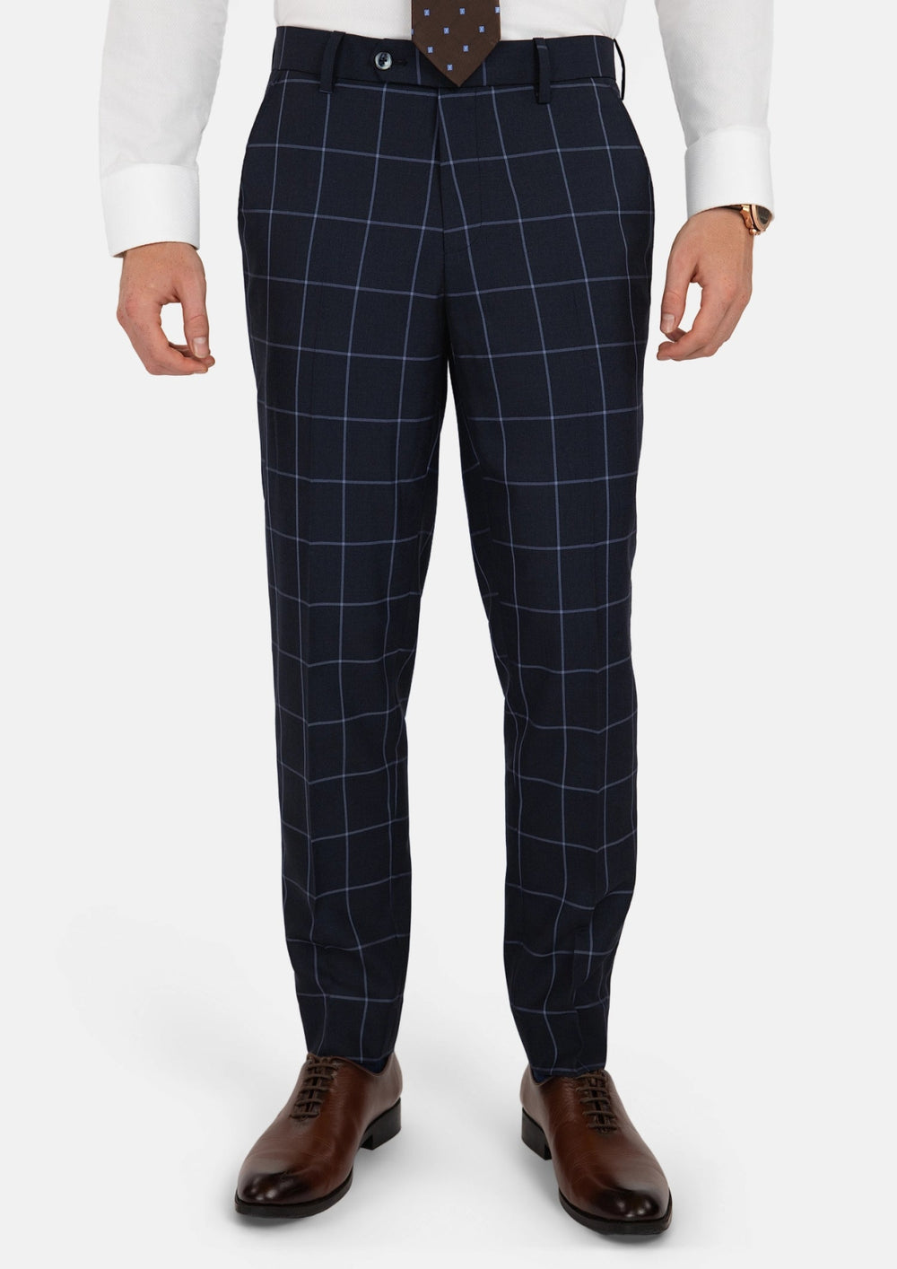 Deep Navy Windowpane Pants986