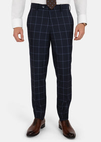 Deep Navy Windowpane Pants