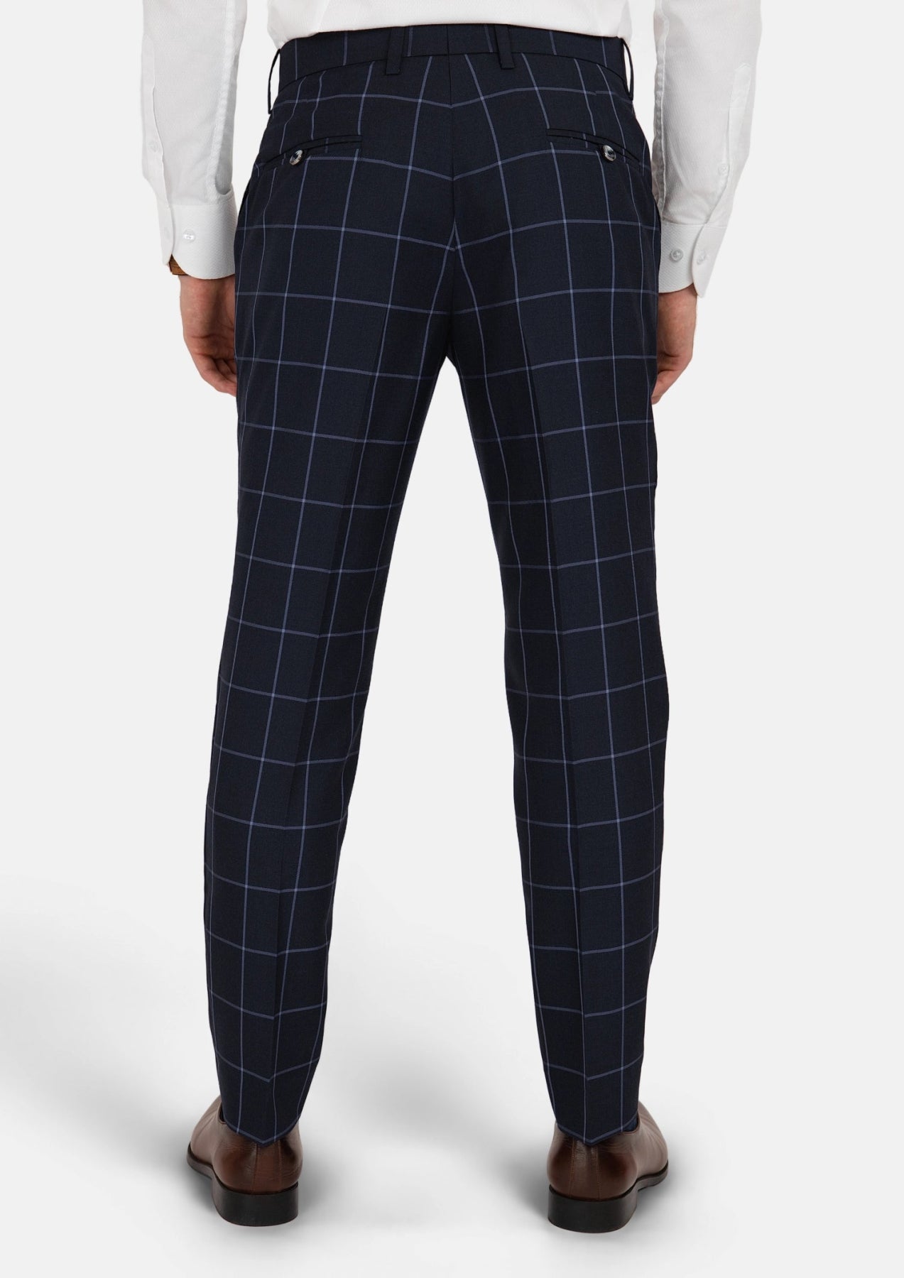 Deep Navy Windowpane Pants - SARTORO