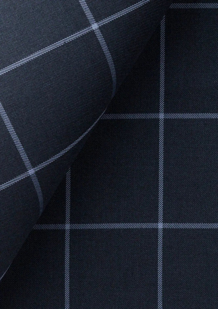 Deep Navy Windowpane Vest - SARTORO906