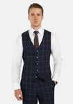 Deep Navy Windowpane Vest