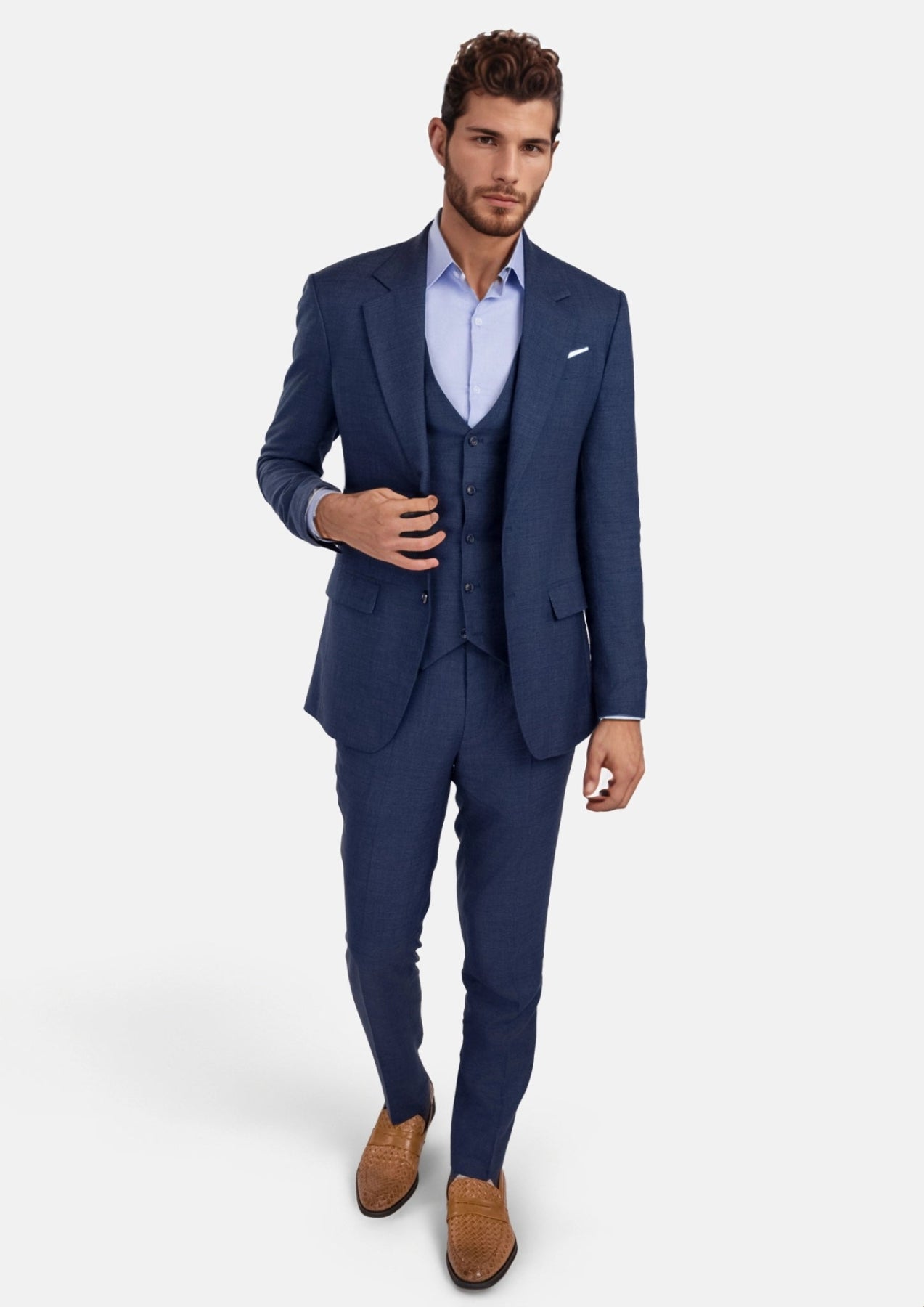 Delft Blue Bamboo Ellis Jacket - SARTORO
