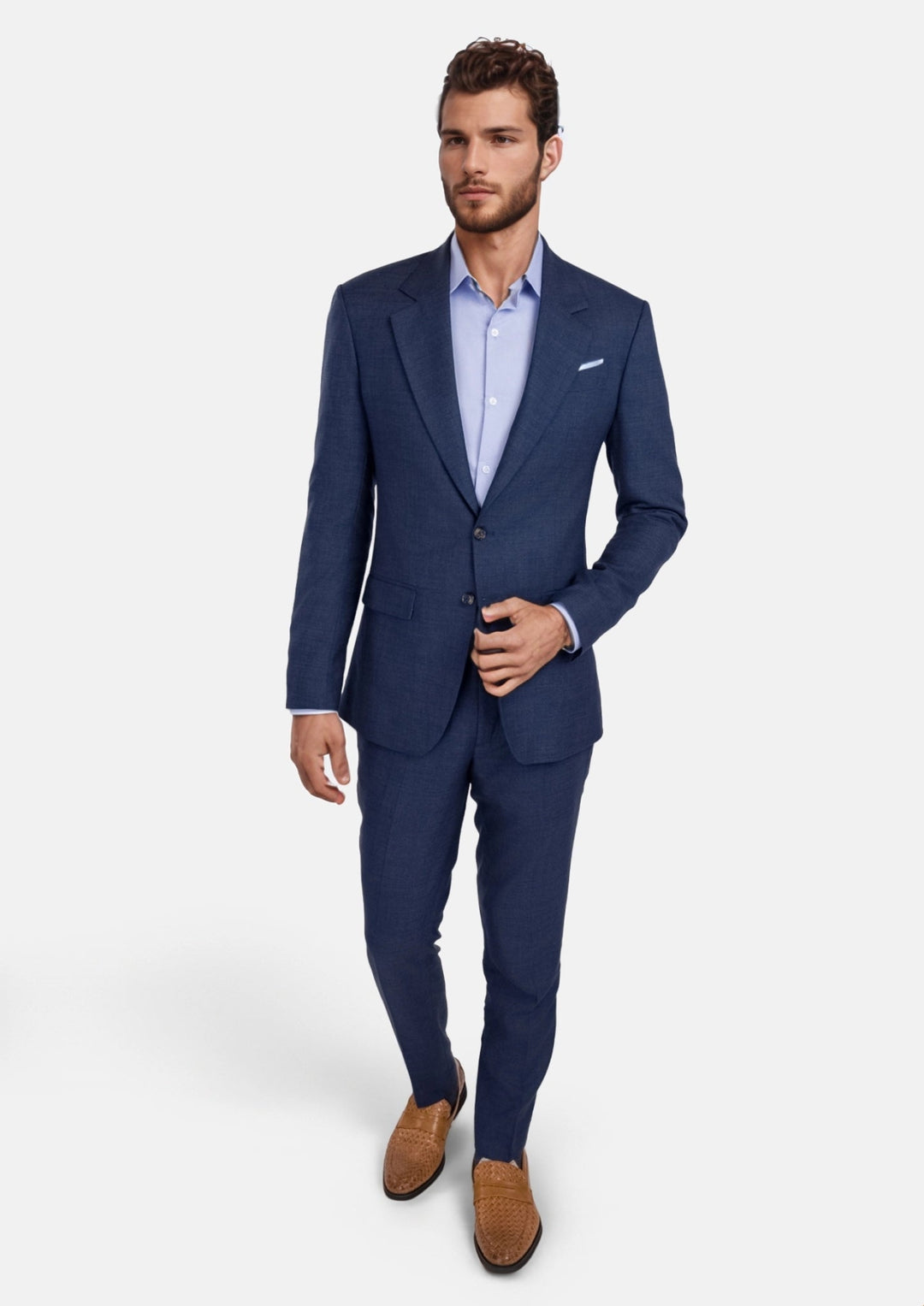Delft Blue Bamboo Ellis Suit - SARTORO