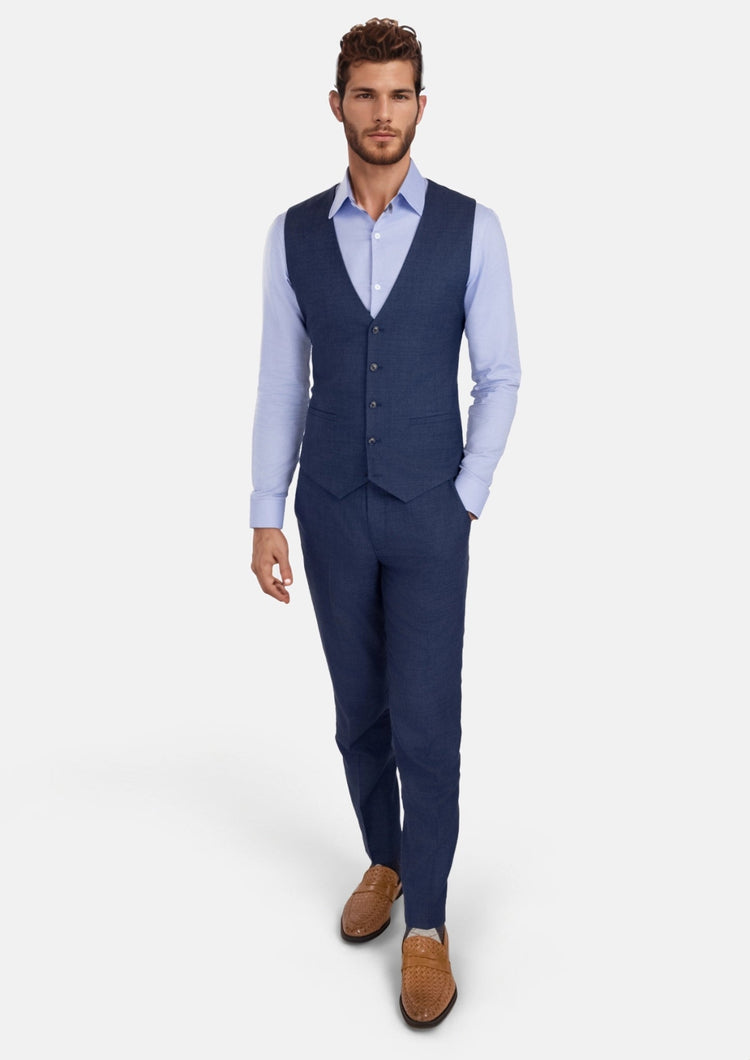 Delft Blue Bamboo Vest - SARTORO788