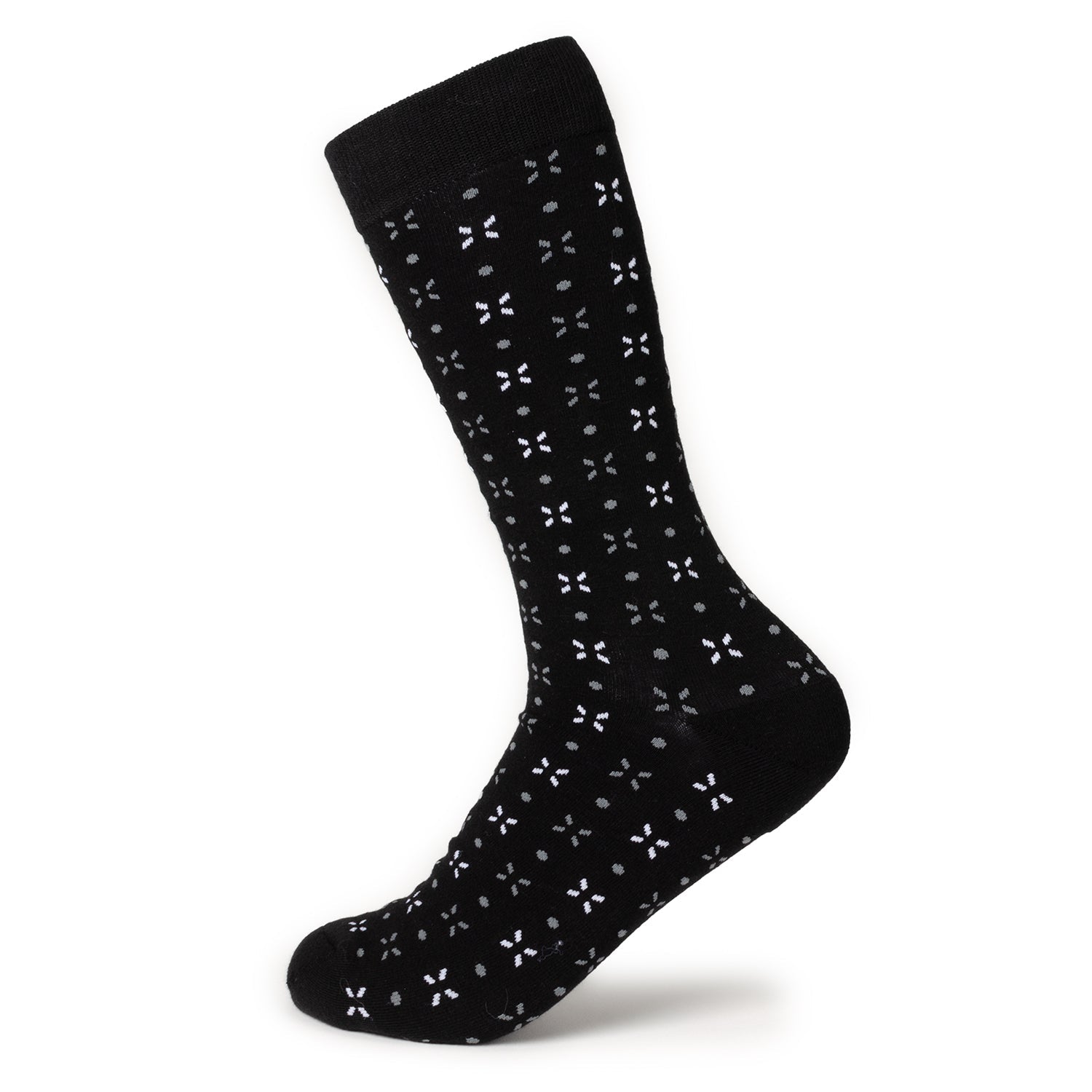 Dot Patterned Black Men's Socks404