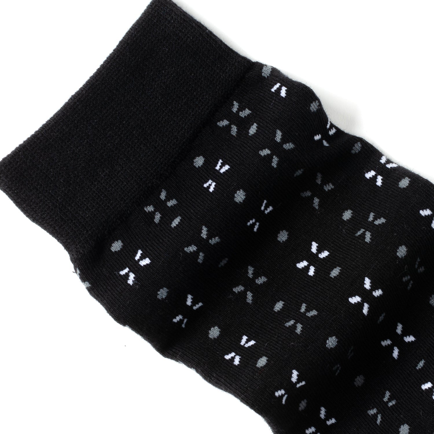 Dot Patterned Black Men's Socks764