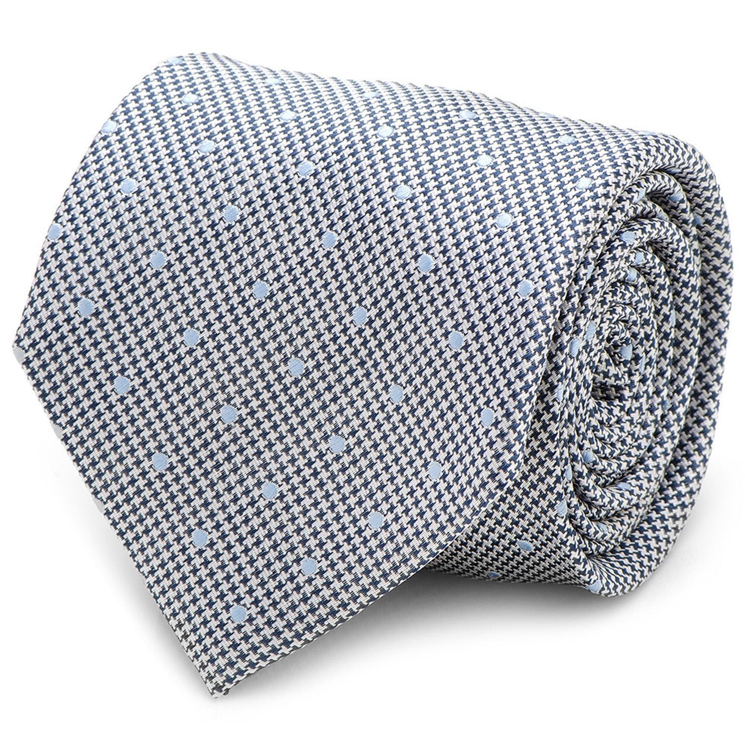 Dotted Herringbone Gray Silk Tie - SARTORO151