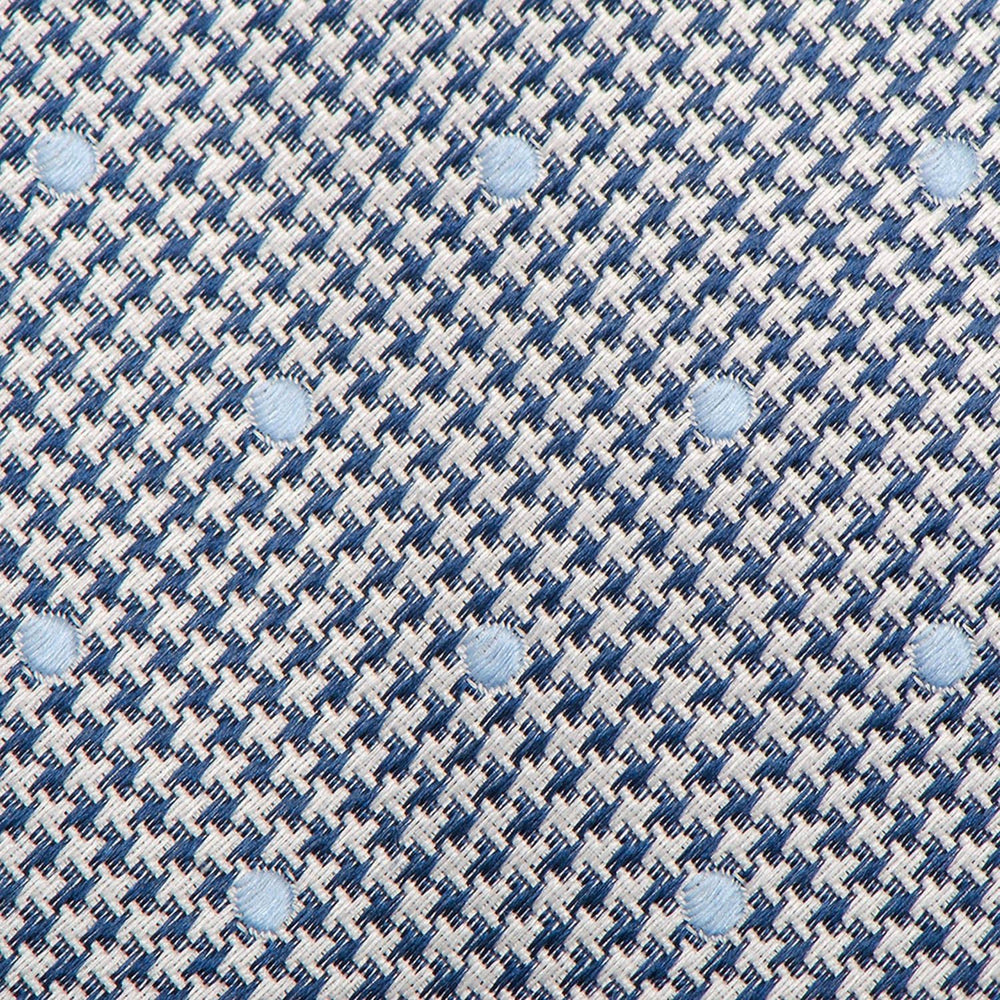 Dotted Herringbone Gray Silk Tie714