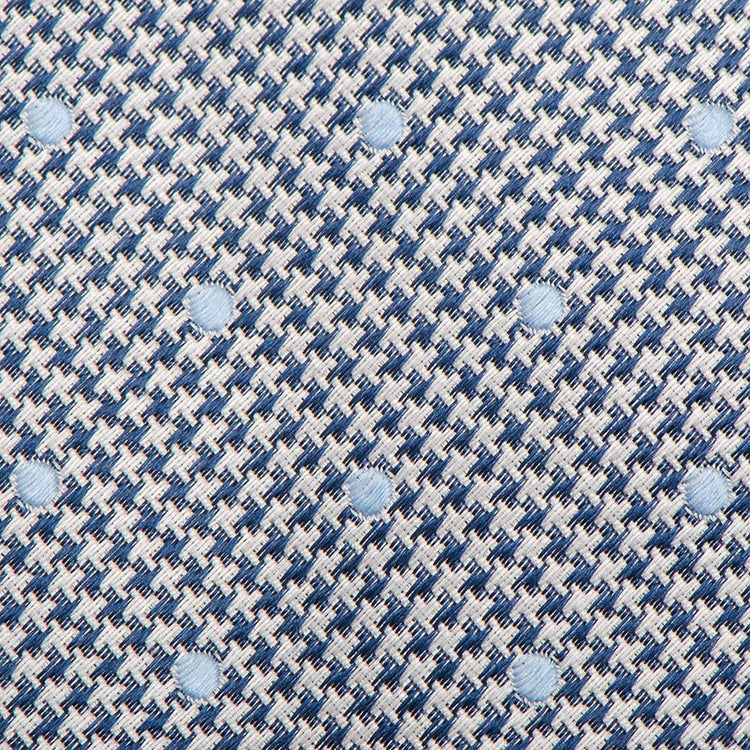 Dotted Herringbone Gray Silk Tie - SARTORO758