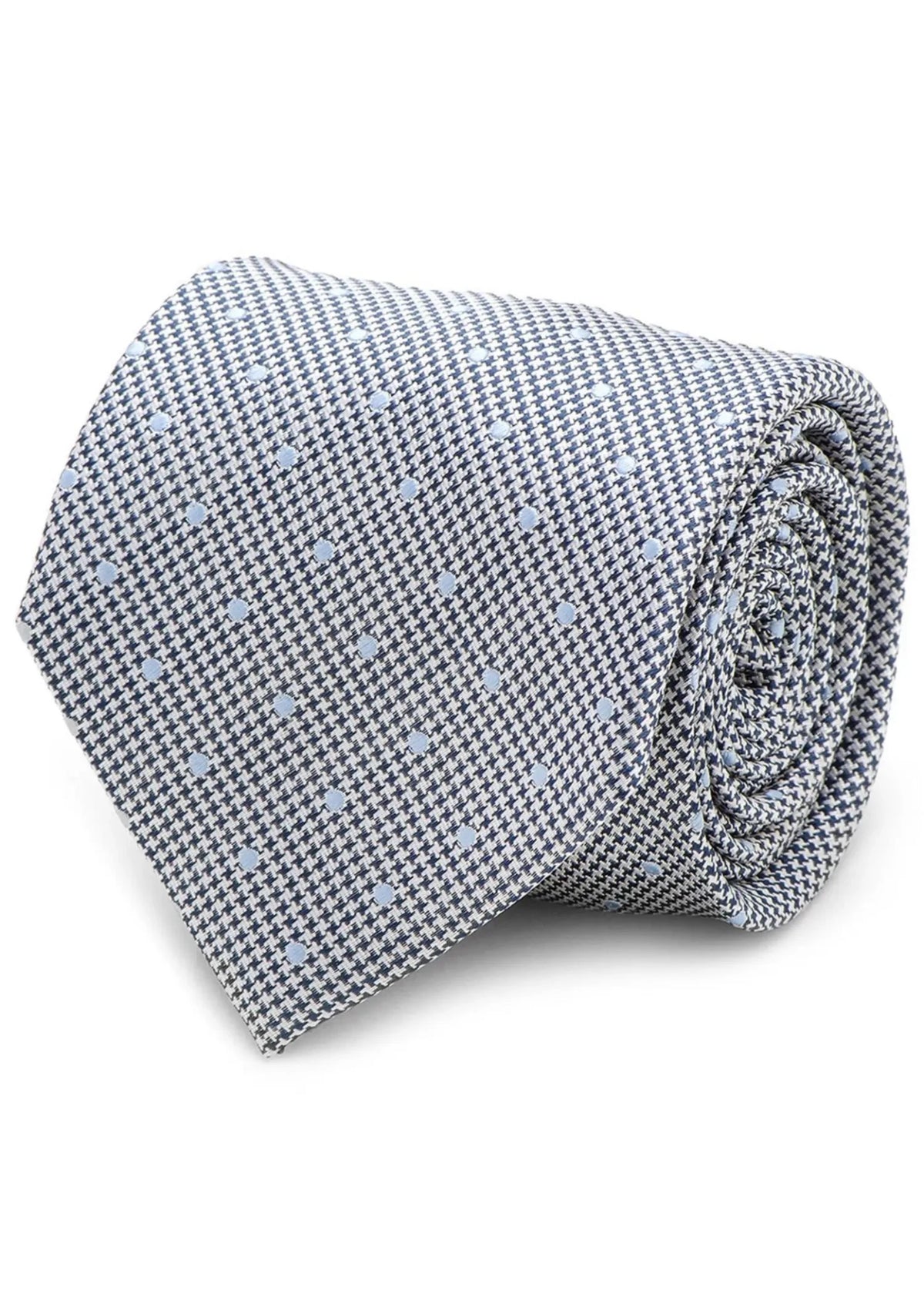 Dotted Herringbone Gray Silk Tie193