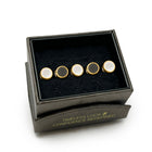 Double Sided Gold Onyx and Mother of Pearl Round 5-Studs - SARTORO492
