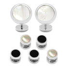 Double Sided Mother of Pearl Round Beveled 5-Stud Set - SARTORO718
