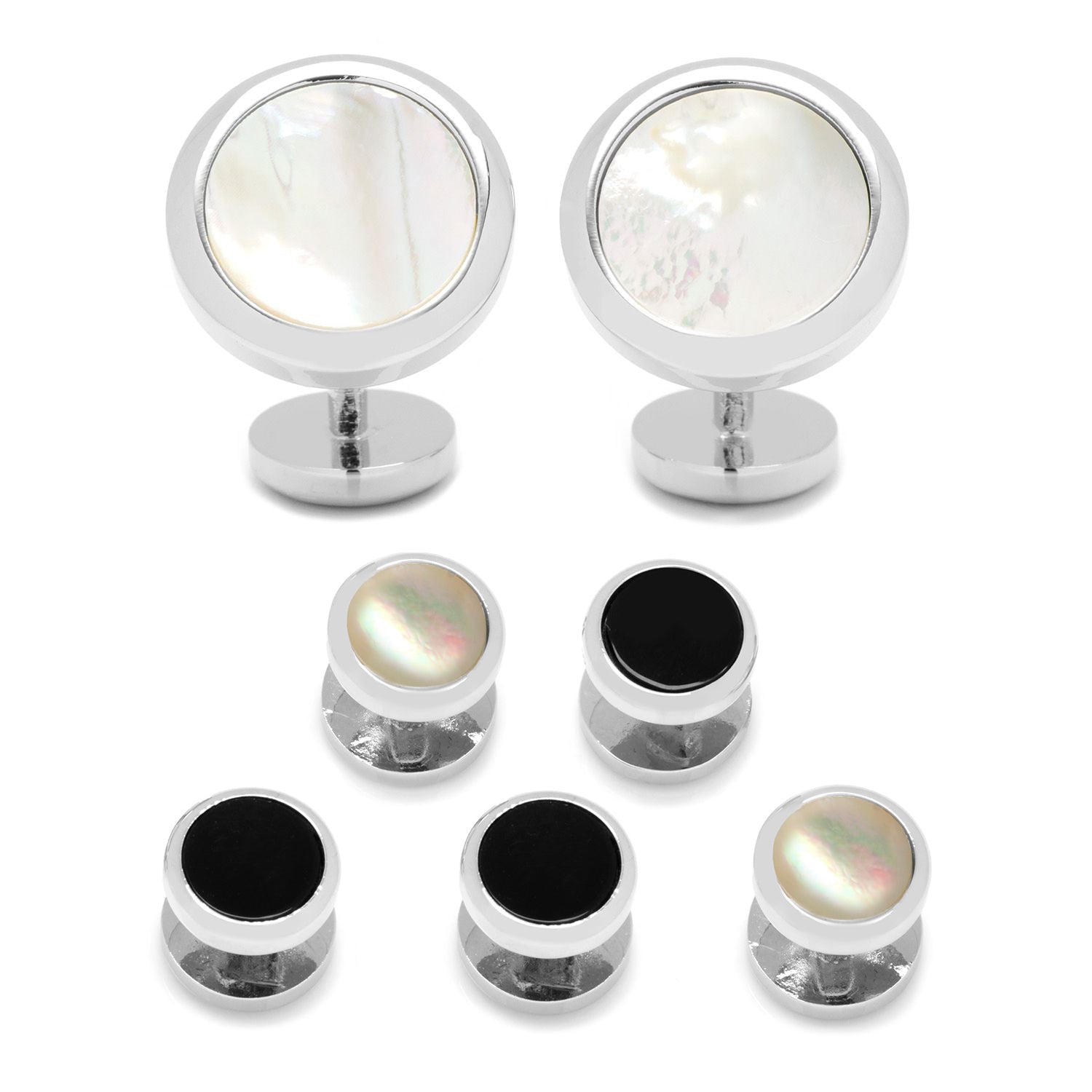 Double Sided Mother of Pearl Round Beveled 5-Stud Set434